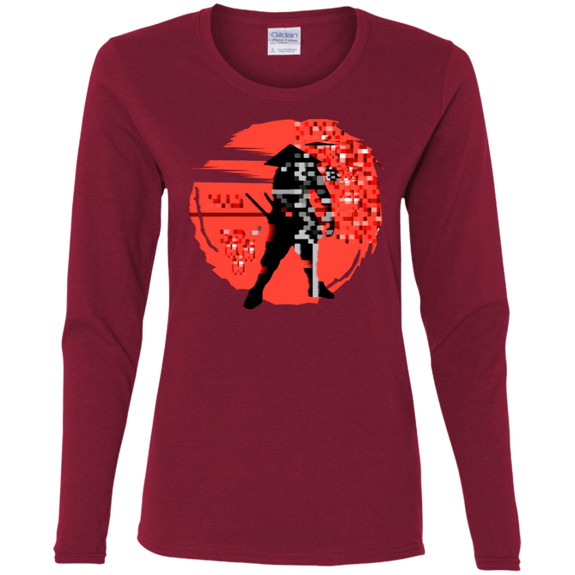 T-Shirts Cardinal / S Samurai Pixel Women's Long Sleeve T-Shirt