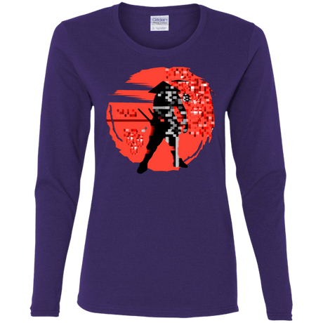 T-Shirts Purple / S Samurai Pixel Women's Long Sleeve T-Shirt