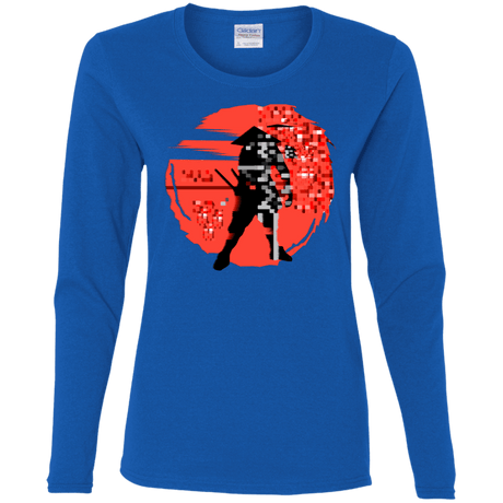 T-Shirts Royal / S Samurai Pixel Women's Long Sleeve T-Shirt