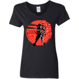 T-Shirts Black / S Samurai Pixel Women's V-Neck T-Shirt