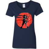 T-Shirts Navy / S Samurai Pixel Women's V-Neck T-Shirt