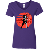 T-Shirts Purple / S Samurai Pixel Women's V-Neck T-Shirt