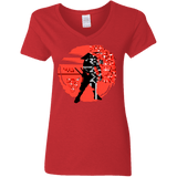 T-Shirts Red / S Samurai Pixel Women's V-Neck T-Shirt