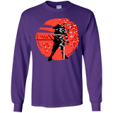 T-Shirts Purple / YS Samurai Pixel Youth Long Sleeve T-Shirt