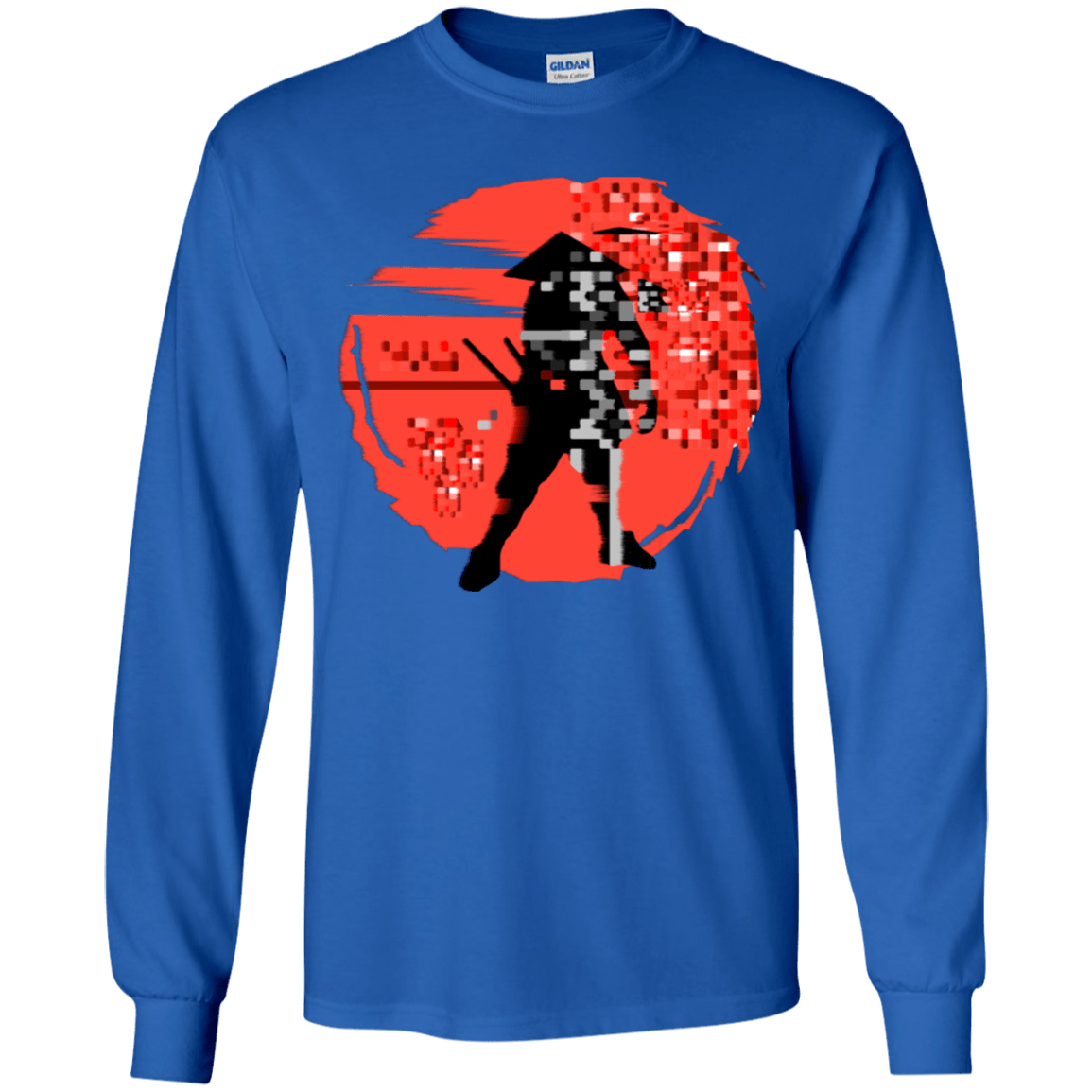 T-Shirts Royal / YS Samurai Pixel Youth Long Sleeve T-Shirt