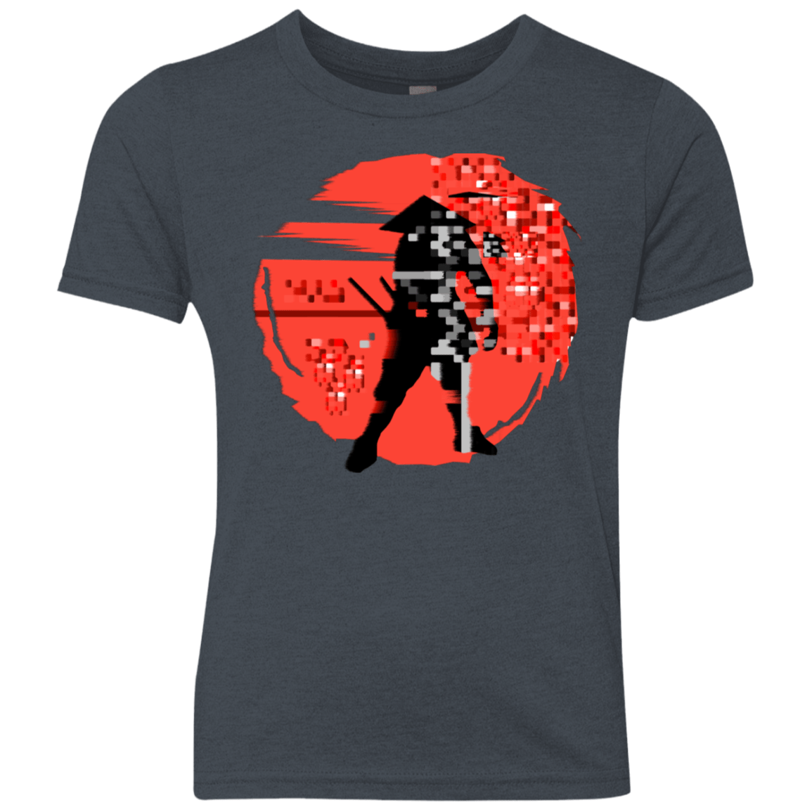 T-Shirts Vintage Navy / YXS Samurai Pixel Youth Triblend T-Shirt