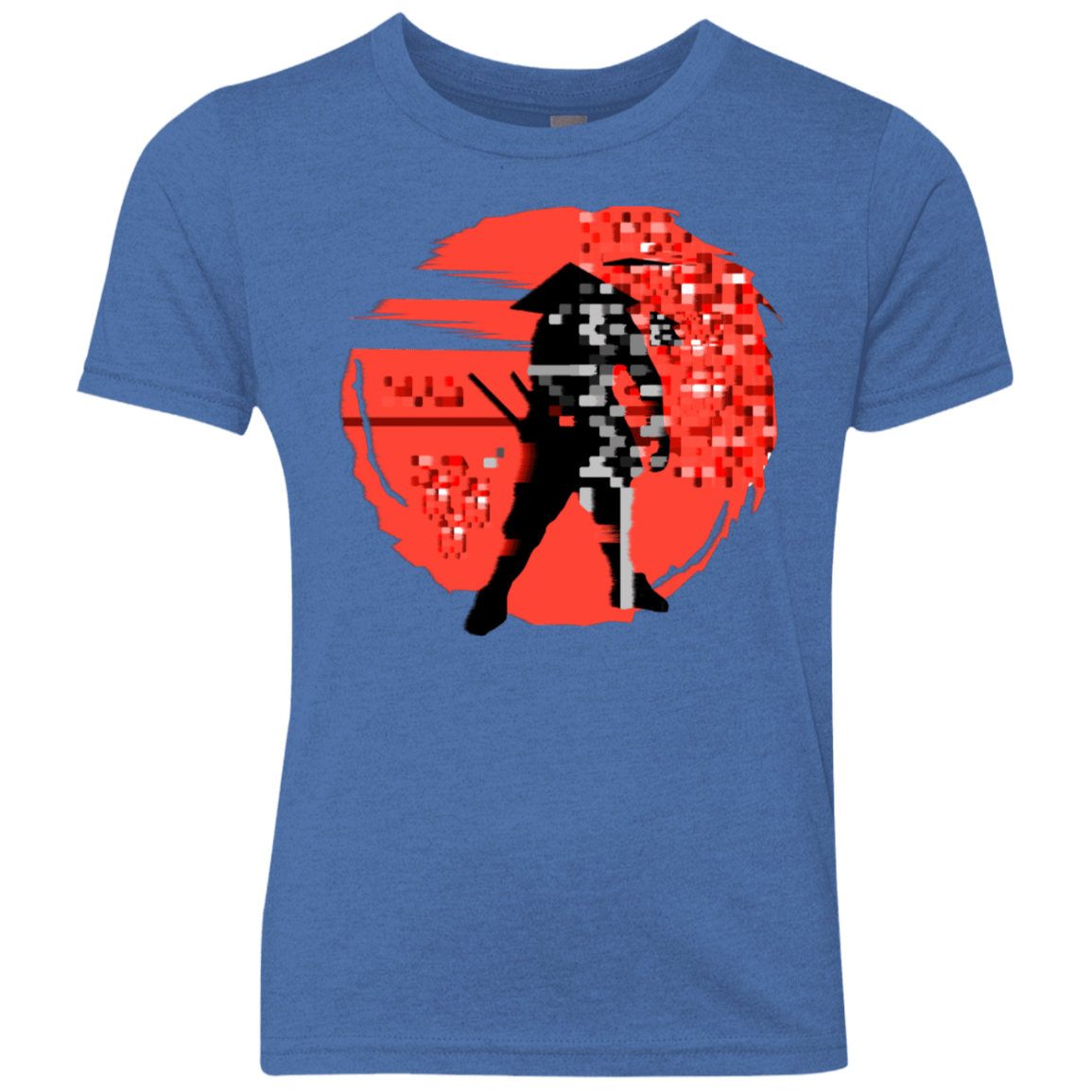 T-Shirts Vintage Royal / YXS Samurai Pixel Youth Triblend T-Shirt