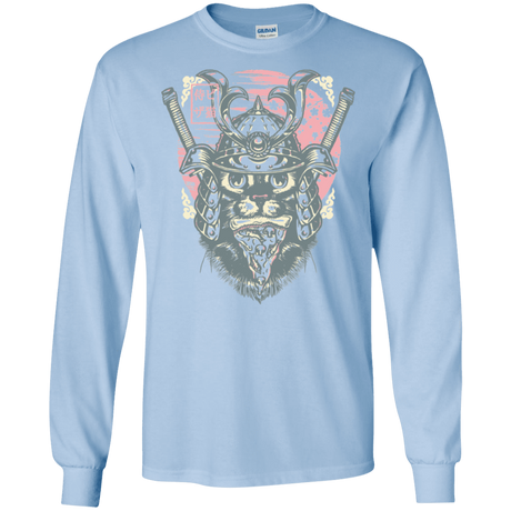 T-Shirts Light Blue / S Samurai Pizza Cat Men's Long Sleeve T-Shirt