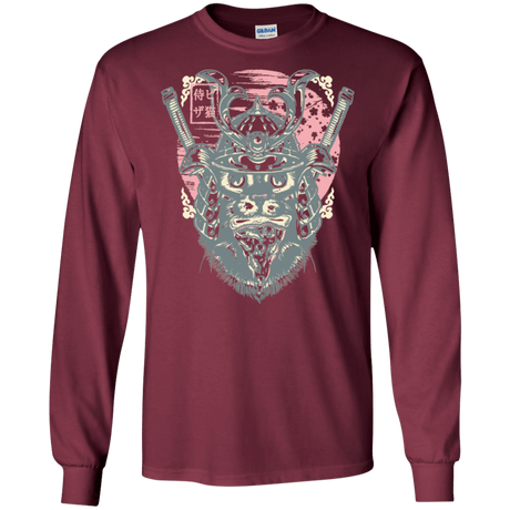 T-Shirts Maroon / S Samurai Pizza Cat Men's Long Sleeve T-Shirt