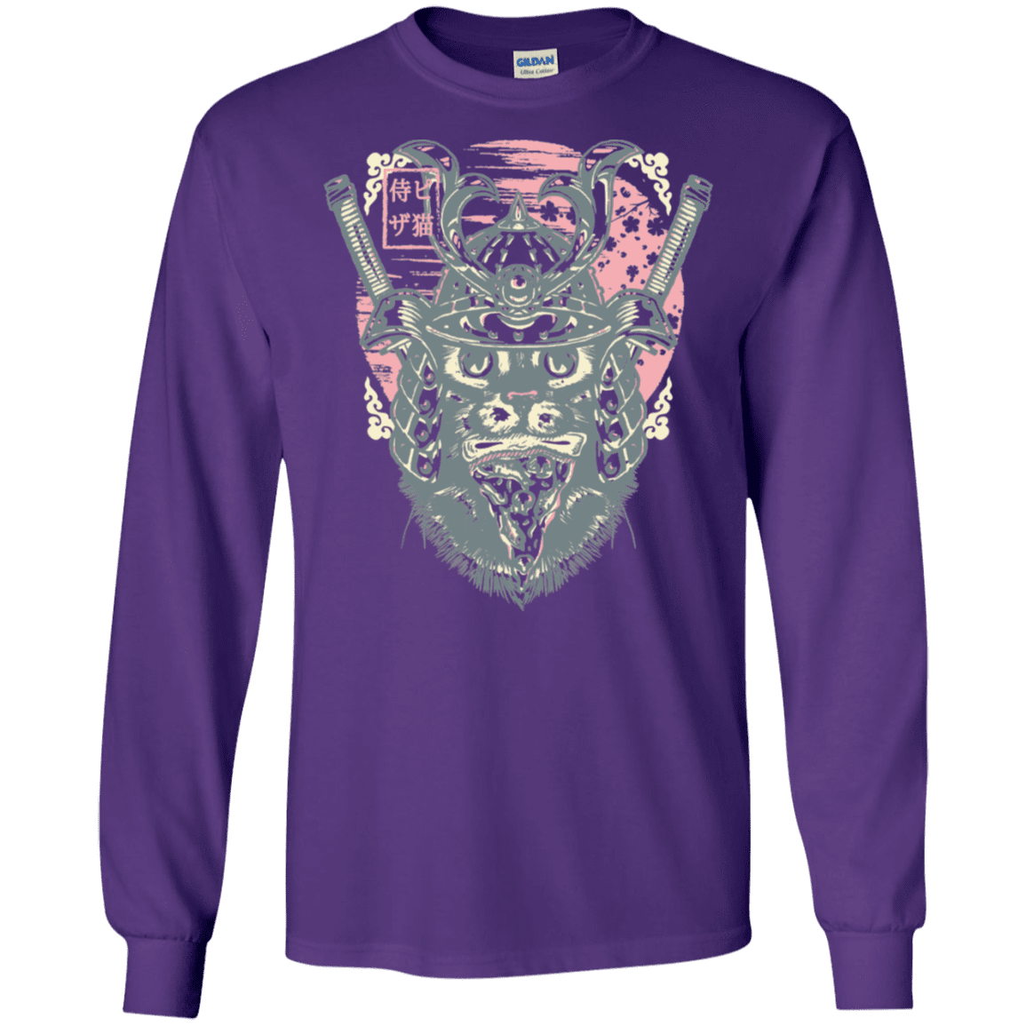 T-Shirts Purple / S Samurai Pizza Cat Men's Long Sleeve T-Shirt