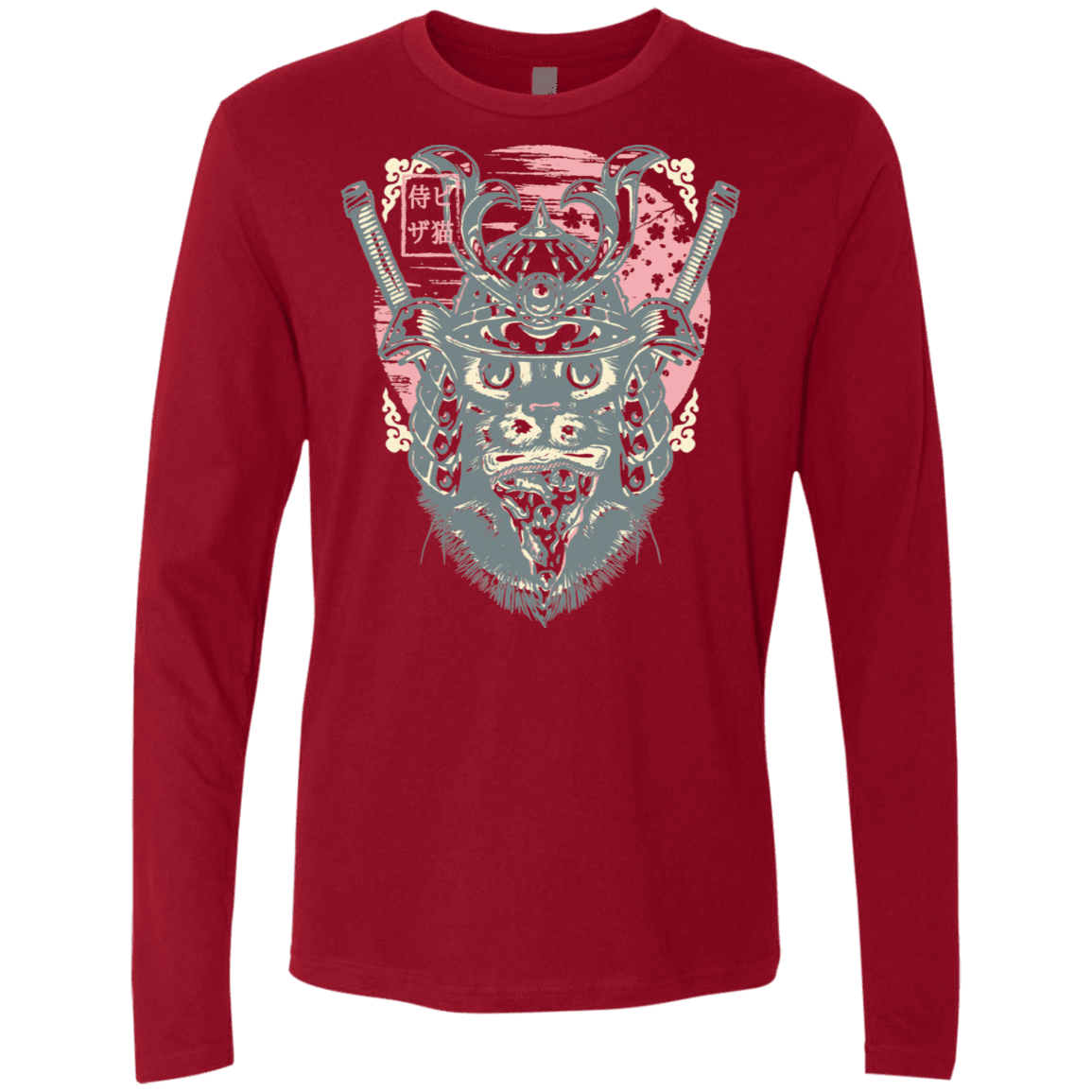 T-Shirts Cardinal / S Samurai Pizza Cat Men's Premium Long Sleeve