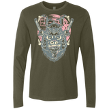 T-Shirts Military Green / S Samurai Pizza Cat Men's Premium Long Sleeve
