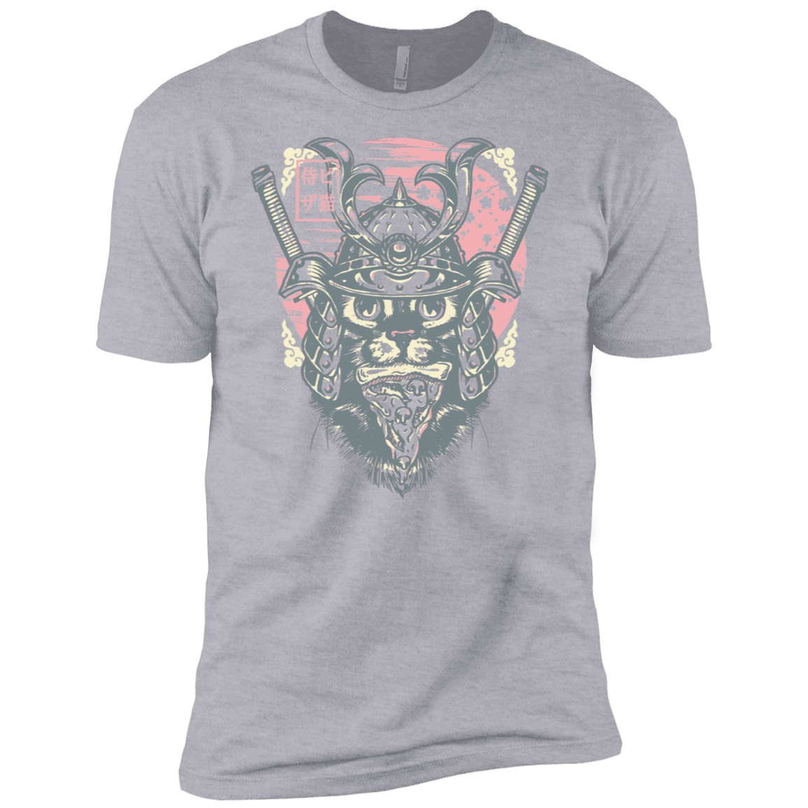 T-Shirts Heather Grey / X-Small Samurai Pizza Cat Men's Premium T-Shirt