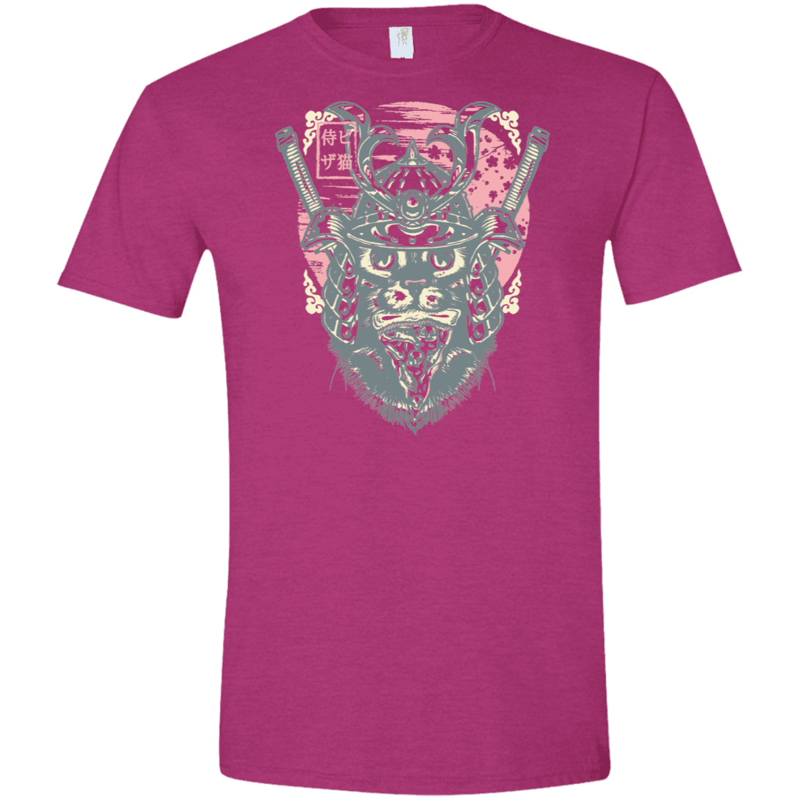 T-Shirts Antique Heliconia / S Samurai Pizza Cat Men's Semi-Fitted Softstyle