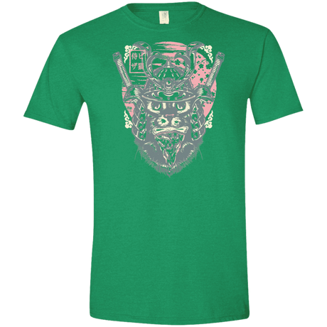 T-Shirts Heather Irish Green / M Samurai Pizza Cat Men's Semi-Fitted Softstyle