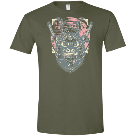 T-Shirts Military Green / S Samurai Pizza Cat Men's Semi-Fitted Softstyle