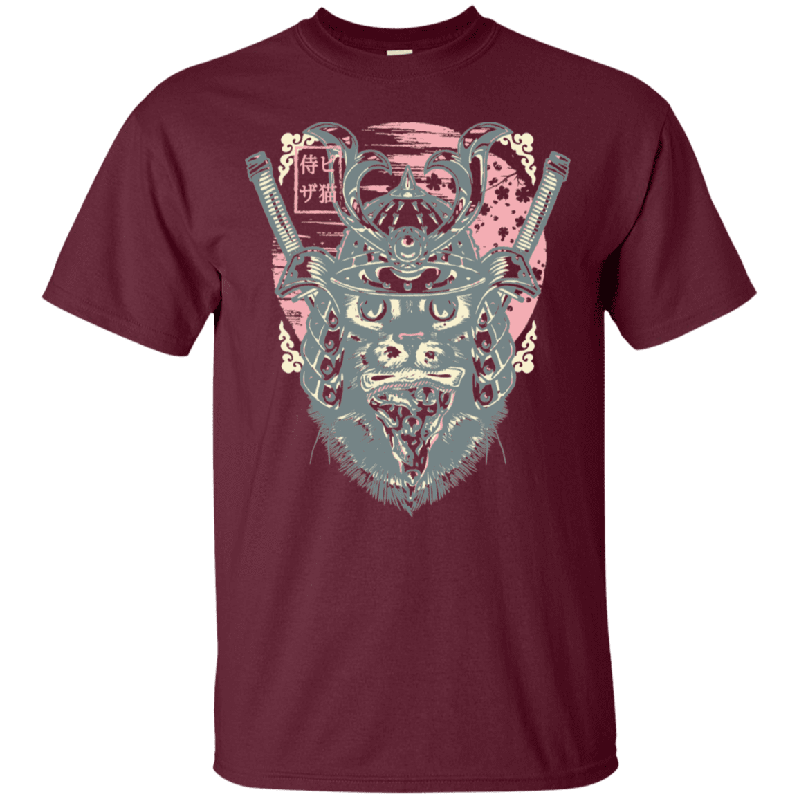 T-Shirts Maroon / S Samurai Pizza Cat T-Shirt