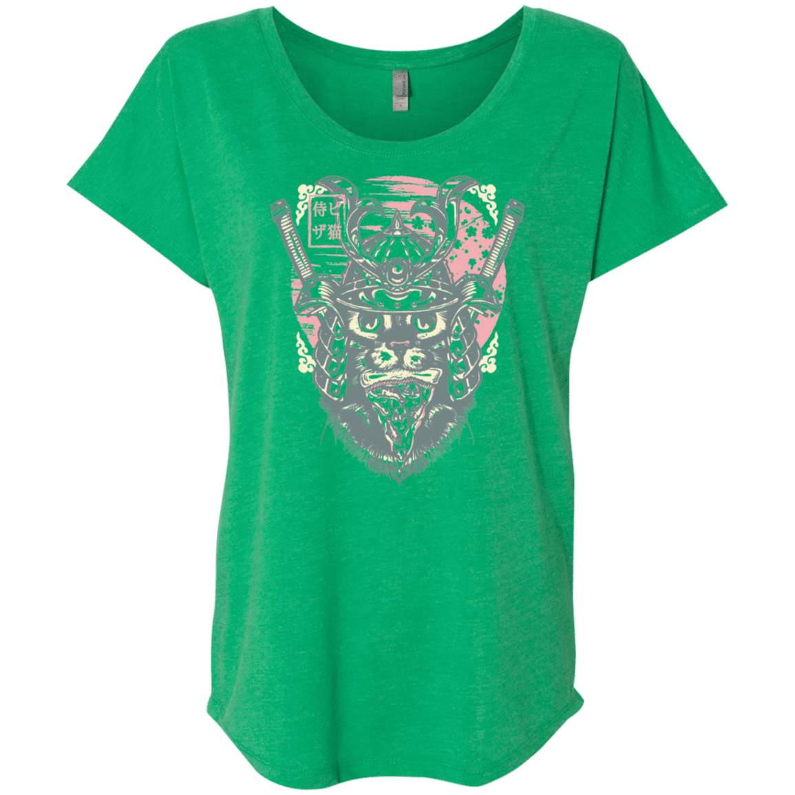 T-Shirts Envy / X-Small Samurai Pizza Cat Triblend Dolman Sleeve