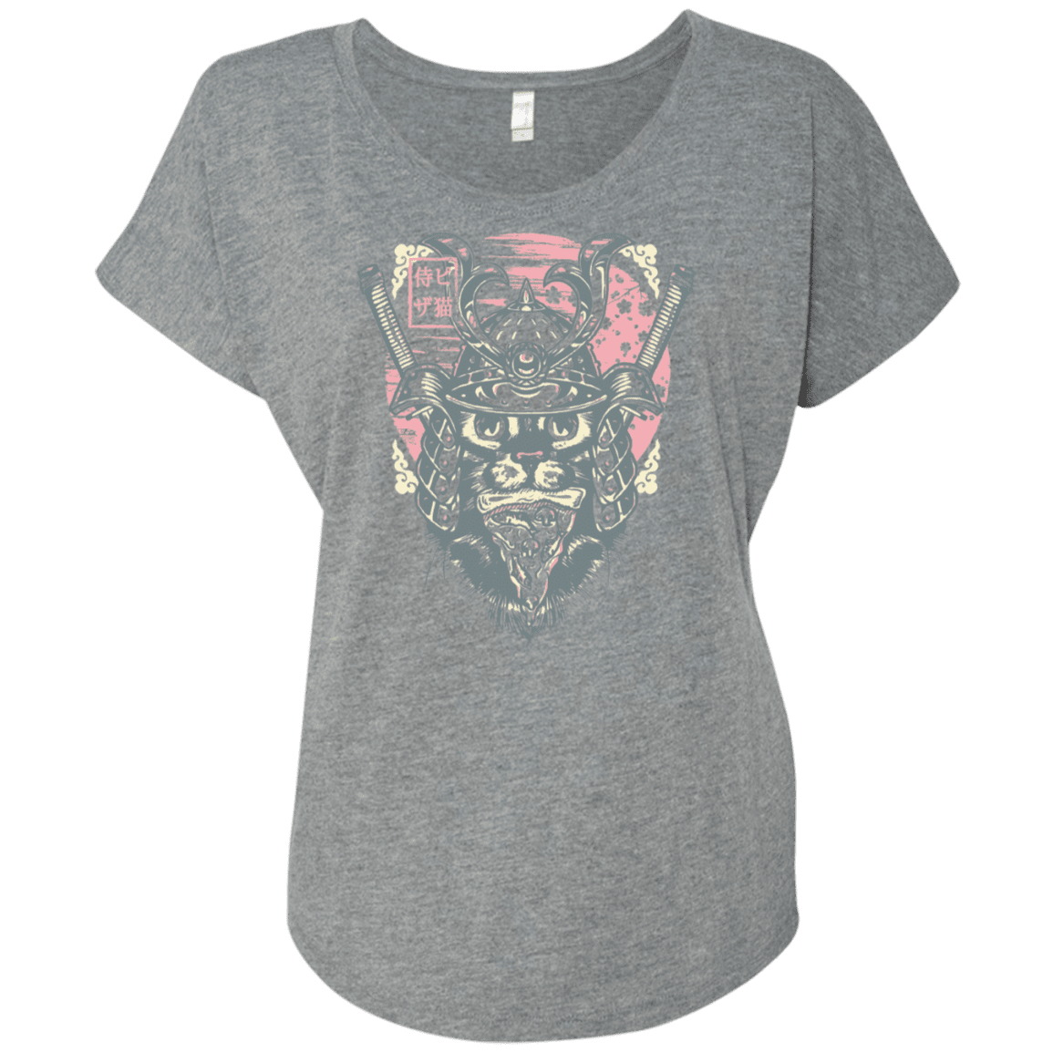 T-Shirts Premium Heather / X-Small Samurai Pizza Cat Triblend Dolman Sleeve