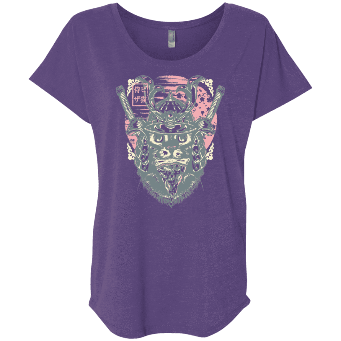 T-Shirts Purple Rush / X-Small Samurai Pizza Cat Triblend Dolman Sleeve