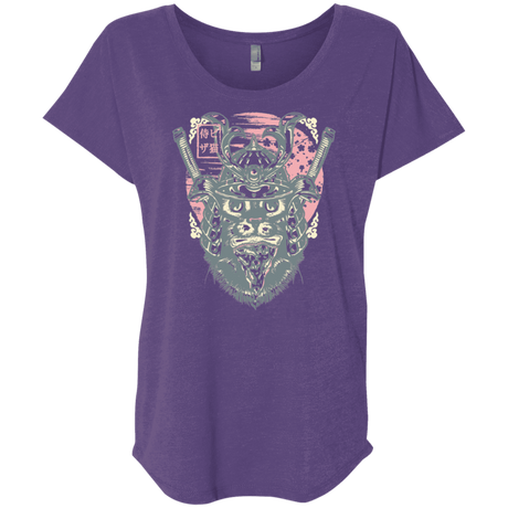 T-Shirts Purple Rush / X-Small Samurai Pizza Cat Triblend Dolman Sleeve