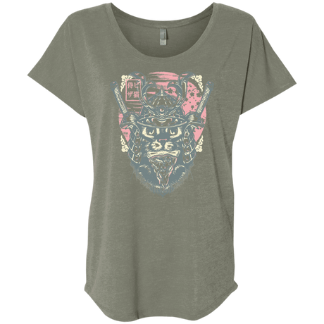 T-Shirts Venetian Grey / X-Small Samurai Pizza Cat Triblend Dolman Sleeve