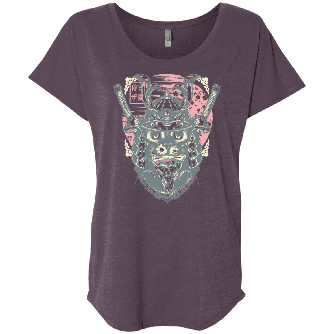 T-Shirts Vintage Purple / X-Small Samurai Pizza Cat Triblend Dolman Sleeve
