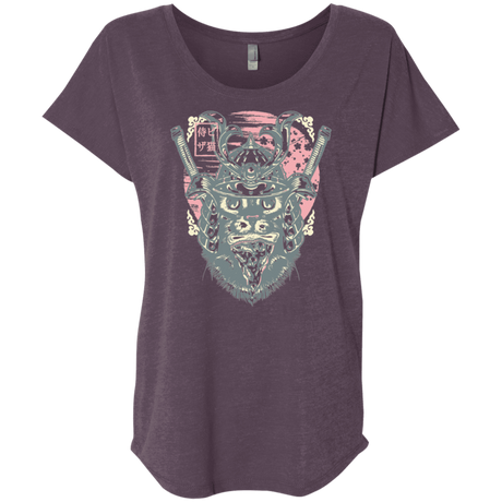 T-Shirts Vintage Purple / X-Small Samurai Pizza Cat Triblend Dolman Sleeve