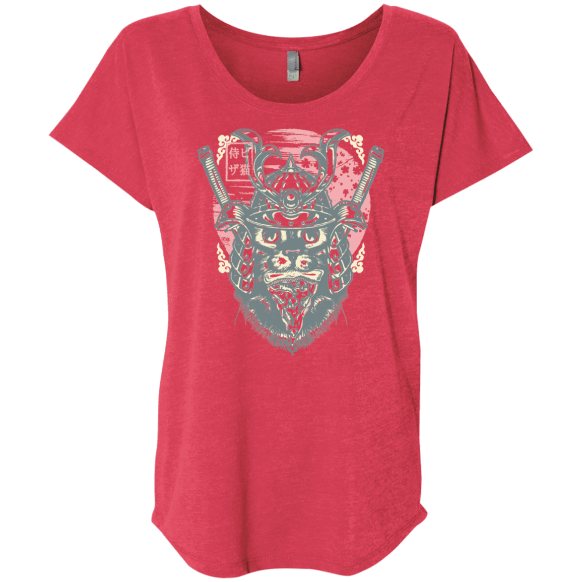 T-Shirts Vintage Red / X-Small Samurai Pizza Cat Triblend Dolman Sleeve