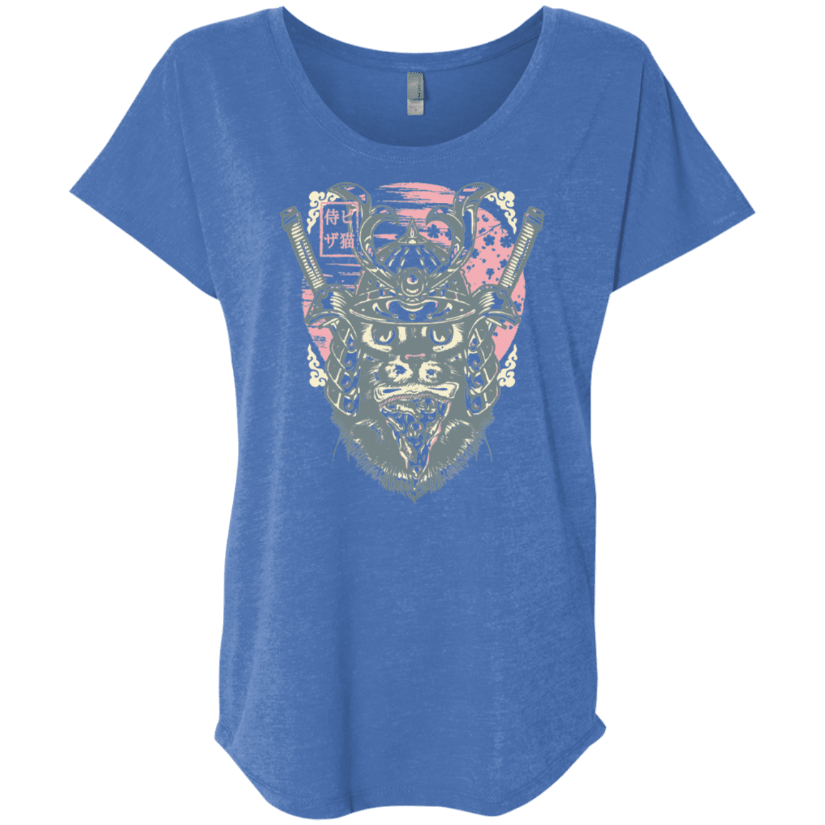 T-Shirts Vintage Royal / X-Small Samurai Pizza Cat Triblend Dolman Sleeve