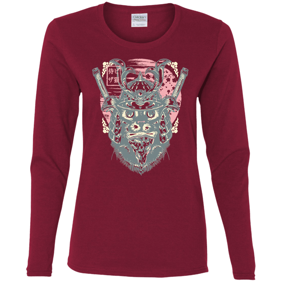 T-Shirts Cardinal / S Samurai Pizza Cat Women's Long Sleeve T-Shirt