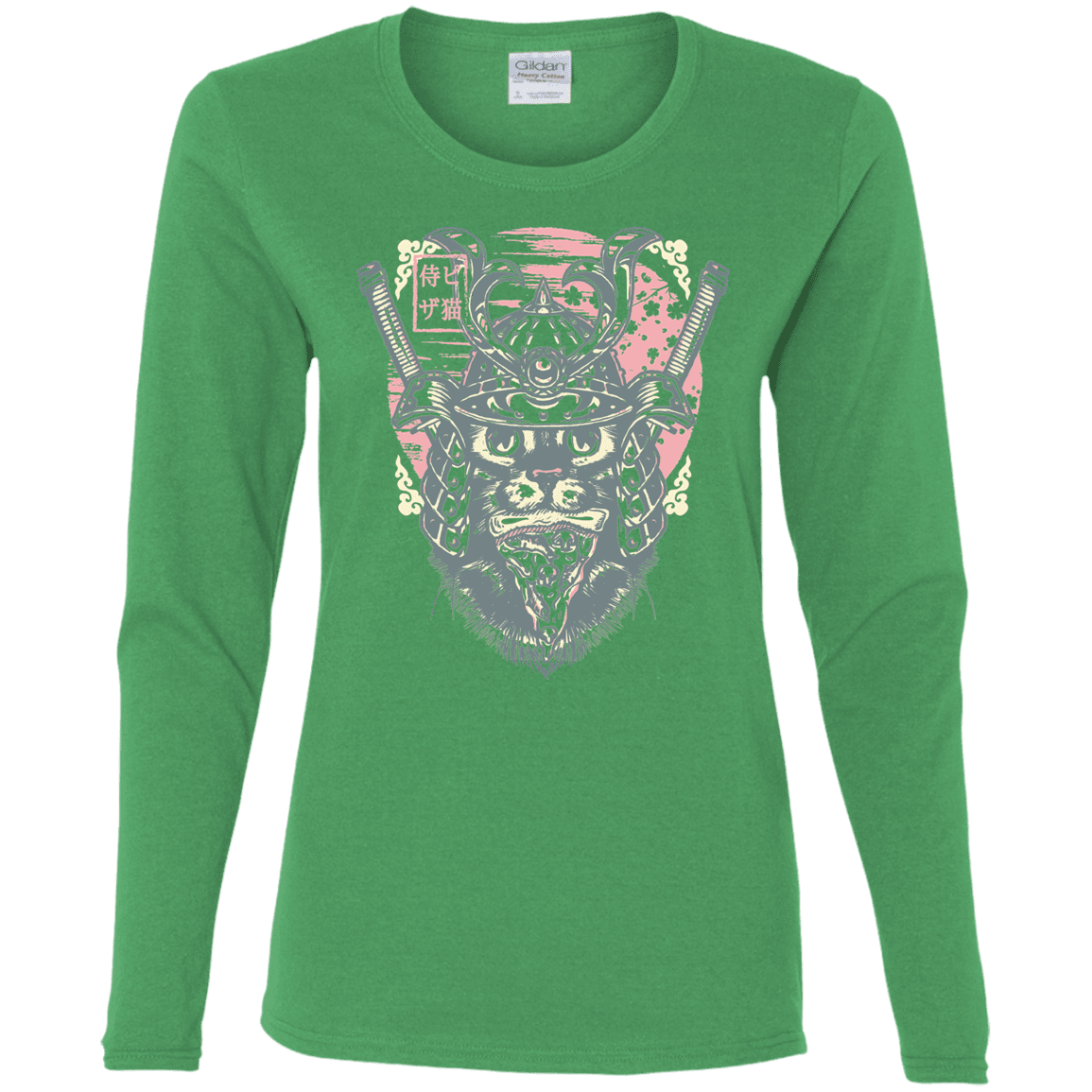 T-Shirts Irish Green / S Samurai Pizza Cat Women's Long Sleeve T-Shirt