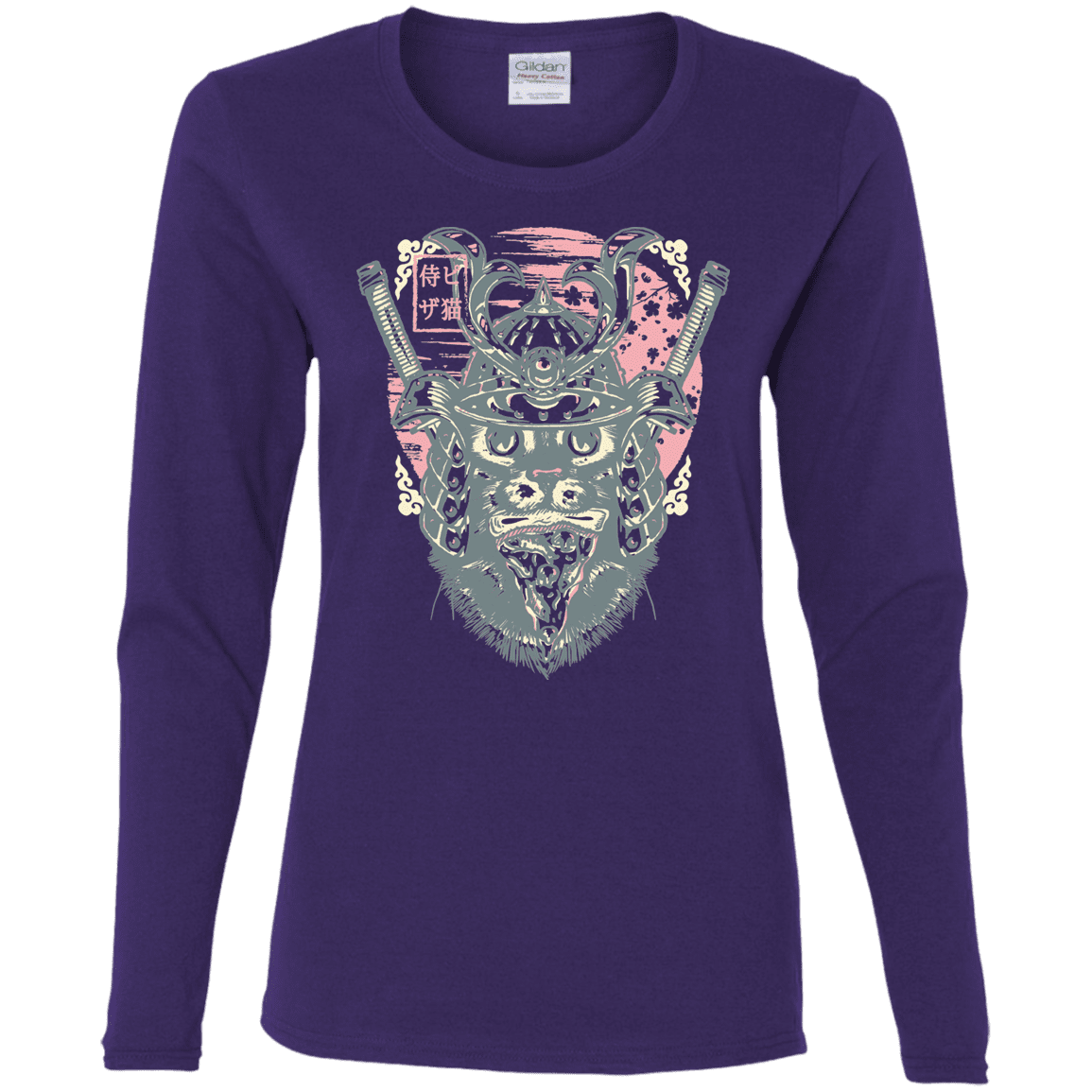 T-Shirts Purple / S Samurai Pizza Cat Women's Long Sleeve T-Shirt