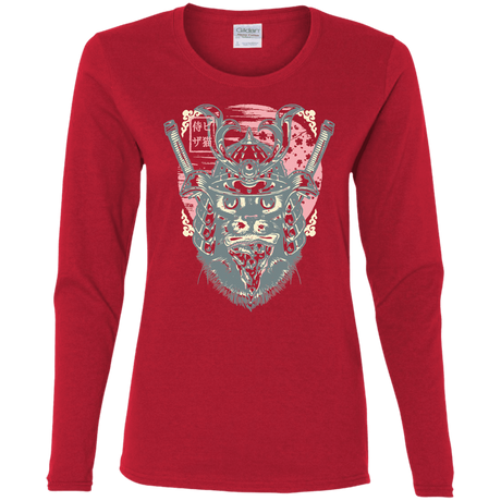 T-Shirts Red / S Samurai Pizza Cat Women's Long Sleeve T-Shirt