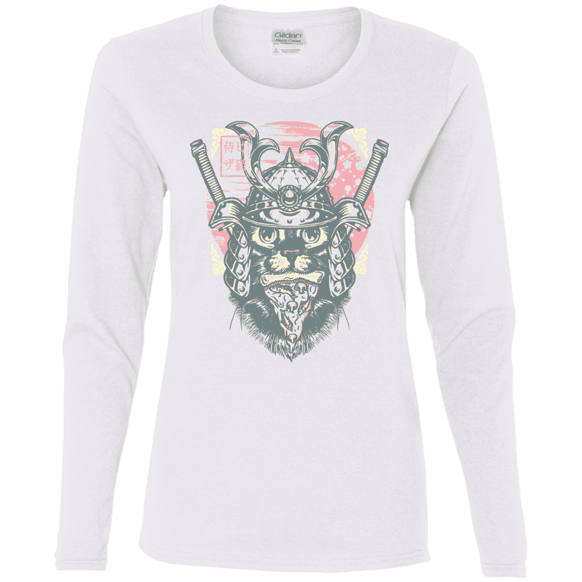 T-Shirts White / S Samurai Pizza Cat Women's Long Sleeve T-Shirt