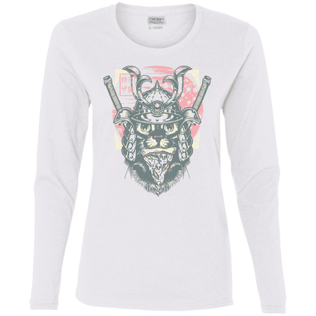 T-Shirts White / S Samurai Pizza Cat Women's Long Sleeve T-Shirt