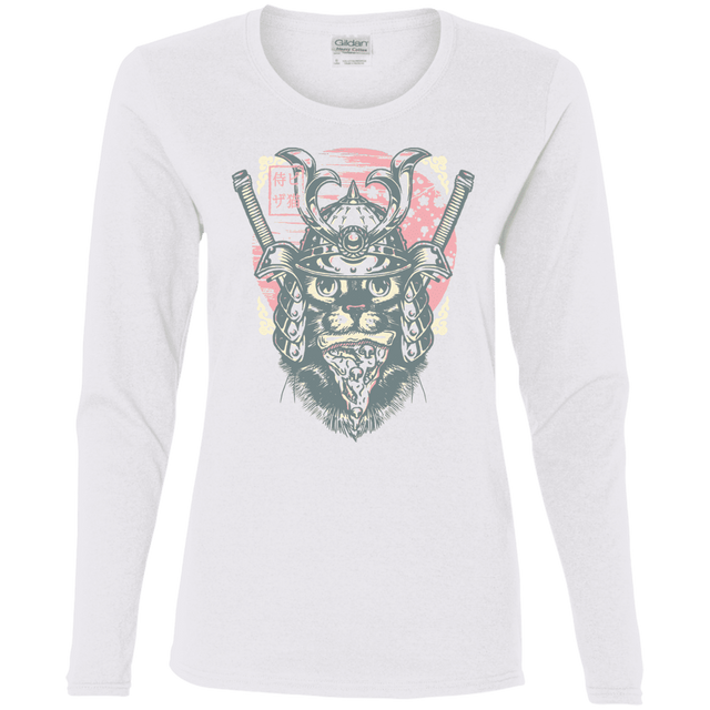 T-Shirts White / S Samurai Pizza Cat Women's Long Sleeve T-Shirt