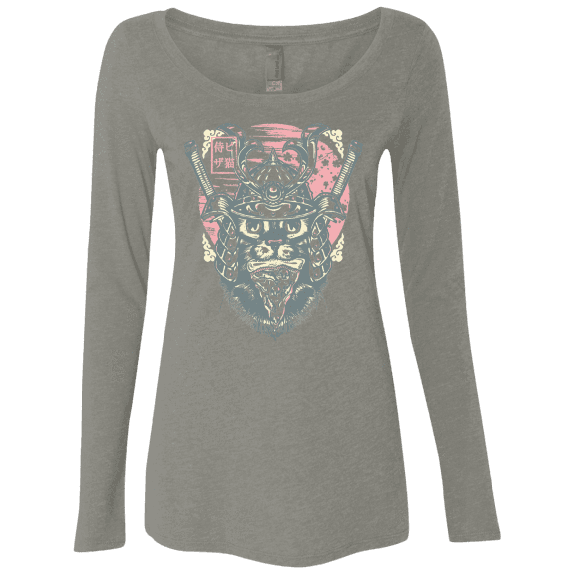 T-Shirts Venetian Grey / S Samurai Pizza Cat Women's Triblend Long Sleeve Shirt