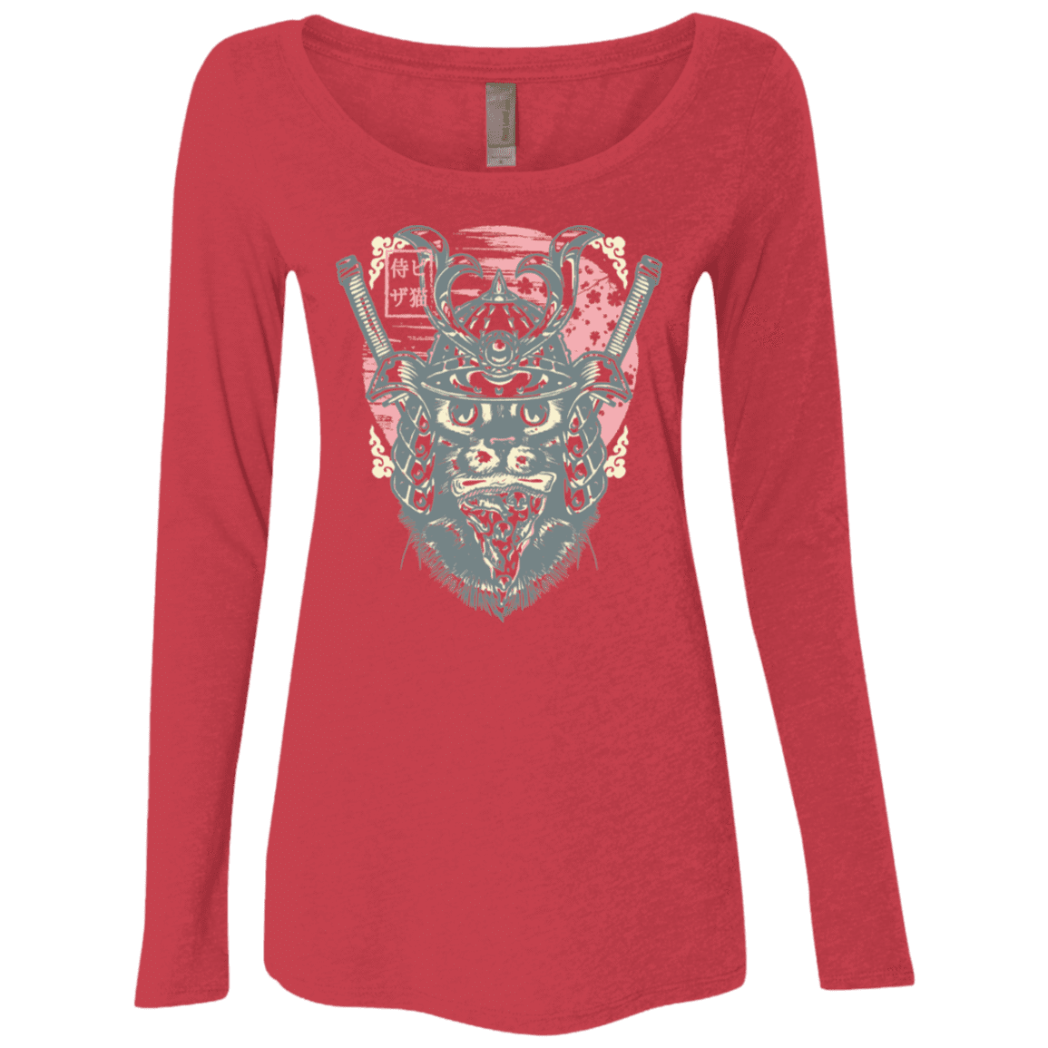 T-Shirts Vintage Red / S Samurai Pizza Cat Women's Triblend Long Sleeve Shirt
