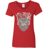 T-Shirts Red / S Samurai Pizza Cat Women's V-Neck T-Shirt