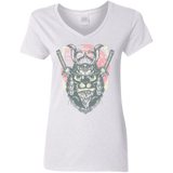 T-Shirts White / S Samurai Pizza Cat Women's V-Neck T-Shirt