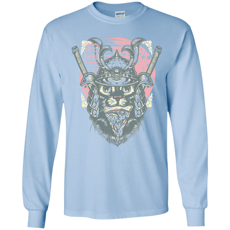 T-Shirts Light Blue / YS Samurai Pizza Cat Youth Long Sleeve T-Shirt