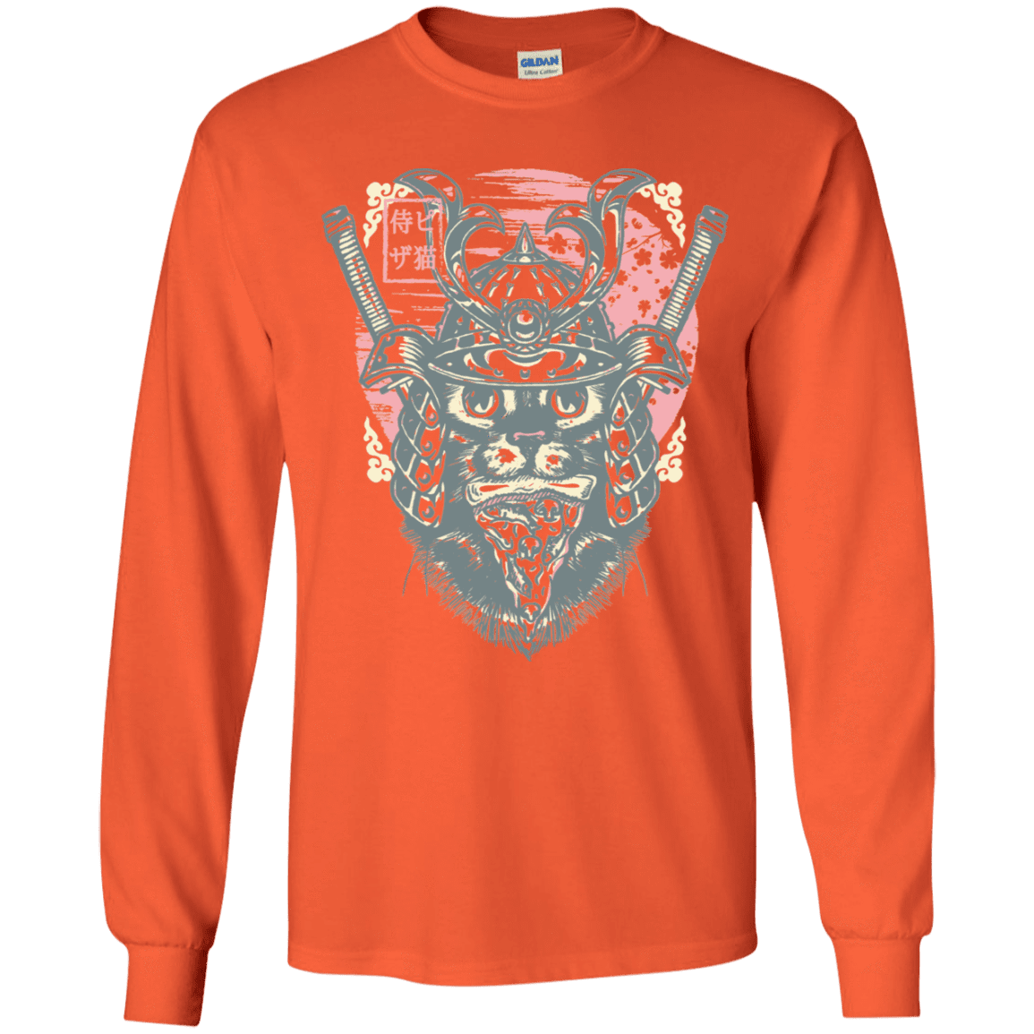 T-Shirts Orange / YS Samurai Pizza Cat Youth Long Sleeve T-Shirt