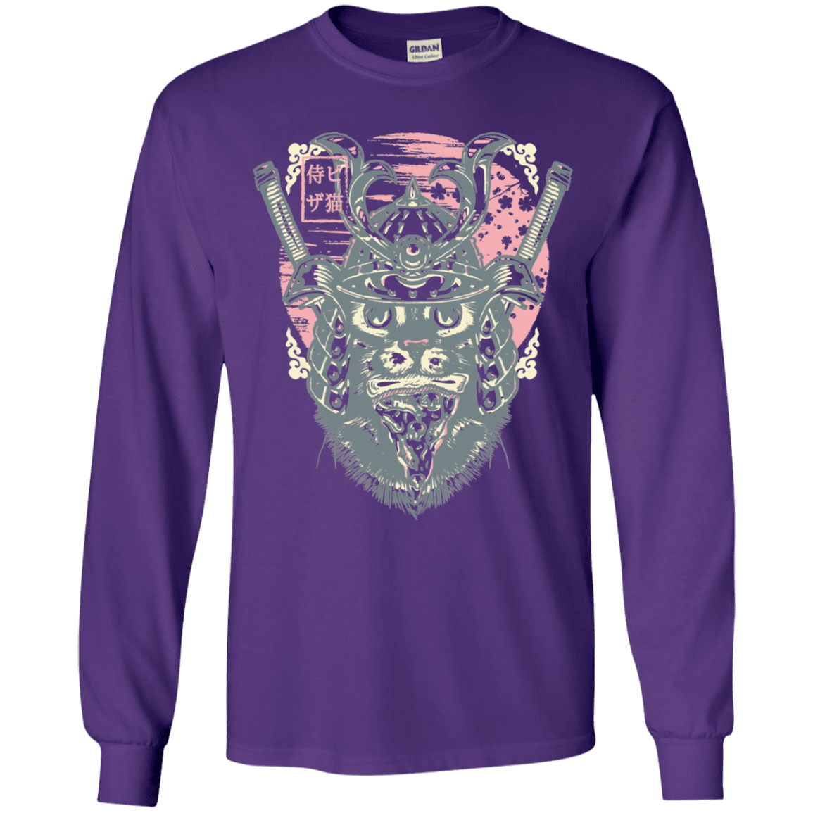 T-Shirts Purple / YS Samurai Pizza Cat Youth Long Sleeve T-Shirt