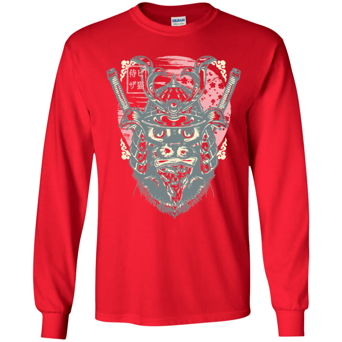 T-Shirts Red / YS Samurai Pizza Cat Youth Long Sleeve T-Shirt