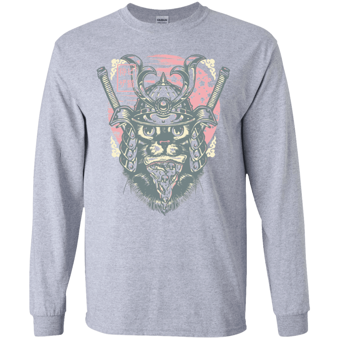 T-Shirts Sport Grey / YS Samurai Pizza Cat Youth Long Sleeve T-Shirt