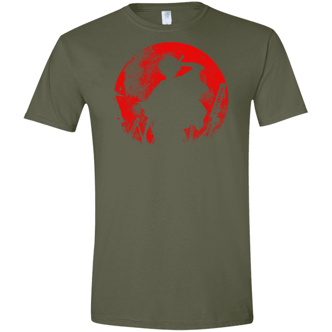 T-Shirts Military Green / S Samurai Swords Men's Semi-Fitted Softstyle