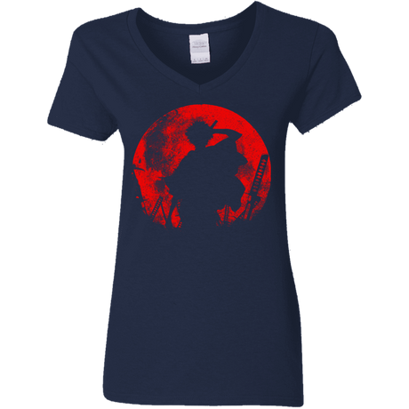 T-Shirts Navy / S Samurai Swords Women's V-Neck T-Shirt