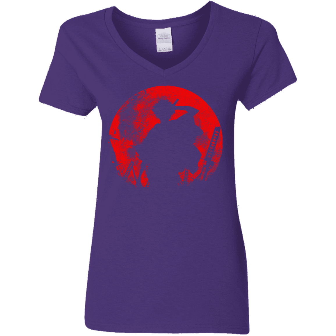 T-Shirts Purple / S Samurai Swords Women's V-Neck T-Shirt