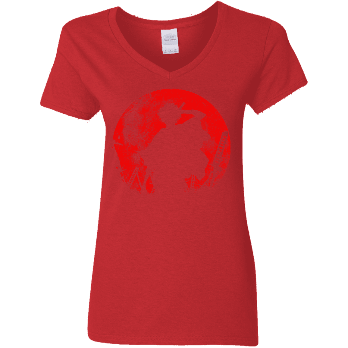 T-Shirts Red / S Samurai Swords Women's V-Neck T-Shirt